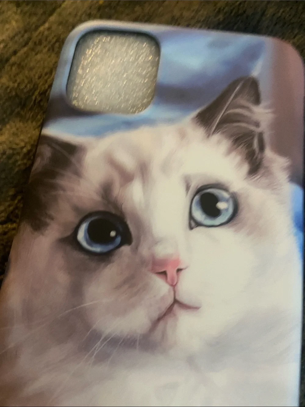 iPhone 11 Max pro Cat Phone Case - Blue & Pink Ragdoll Kitten Design